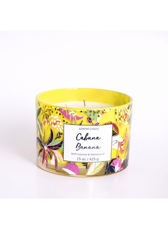 IRIS CELESTE Cabana Banana Jar Candle 425grams - 3 wick Scented candle 15oz  | 50 hrs burn-time | Perfect for Gifting, Home Décor, Parties & Room Perfuming | Ideal for Living room and Office Décor - Image 2